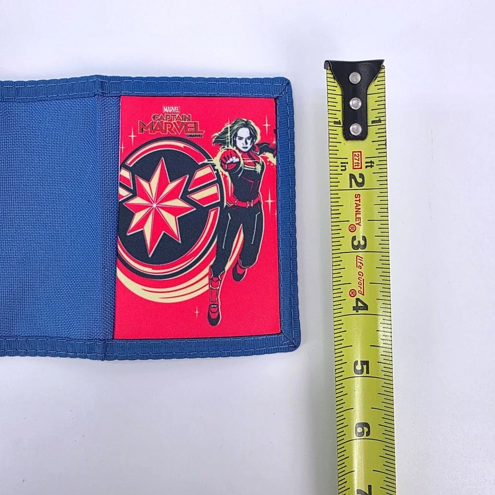 Marvel Captain Marvel‎ Blue Nylon Trifold Wallet Carol Danvers Graphic MCU